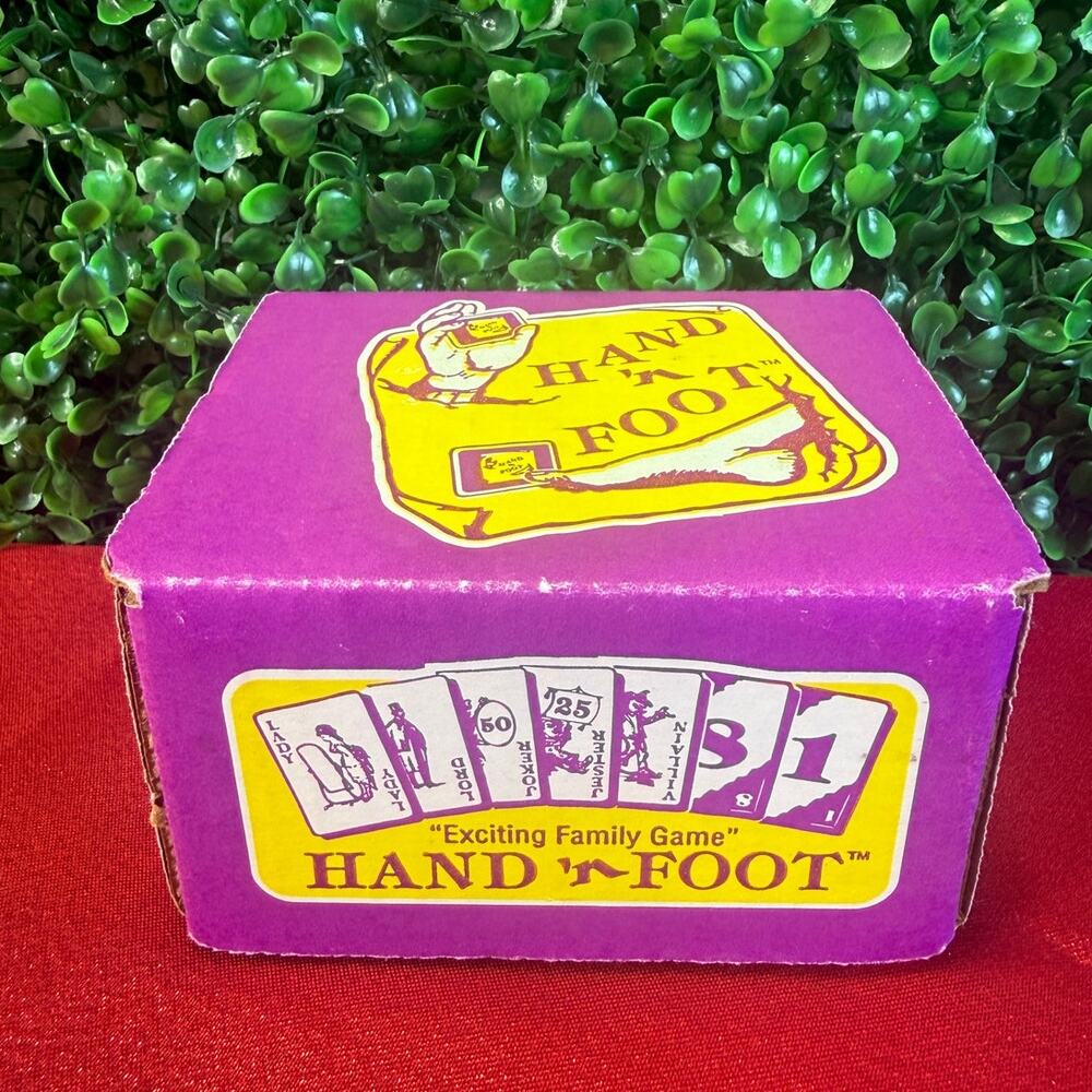 Vintage Hand 'n Foot Card Game Fame Products Purple Box Medieval Theme